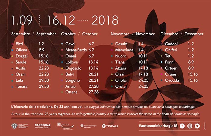 Calendario Autunno in Barbagia 2017